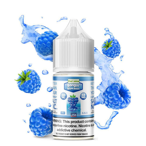 Bangin' Blue Razz - Pod Juice - 30ml Salt Nic (Blue Razz Slushy)